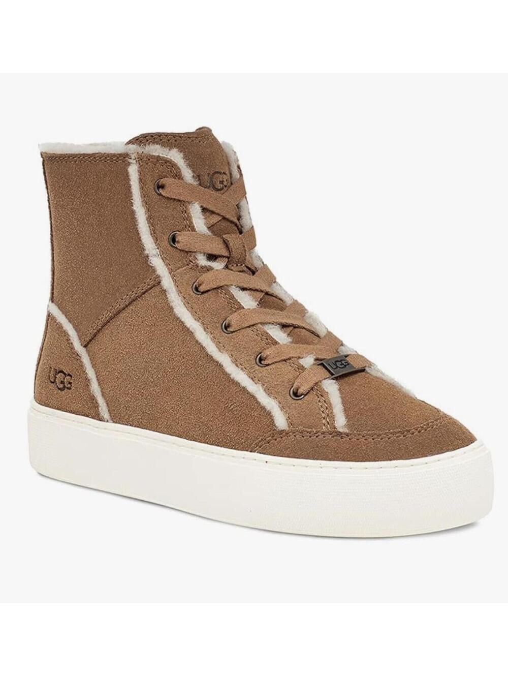 UGG Women's Nuray High Top Chestnut Brown Suede Trainers Size 8.5